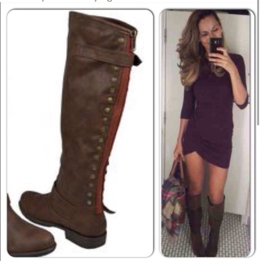 Journee Collection Spokane Brown Regular Calf Red Zipper, 8.5